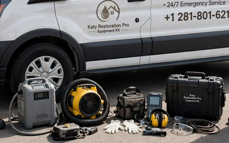 Katy Restoration Pro extractor, air mover, and moisture meter equipment